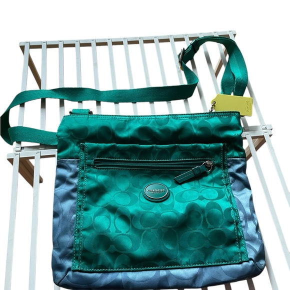 Coach Handbags - Coach Green and Blue Women's Bag